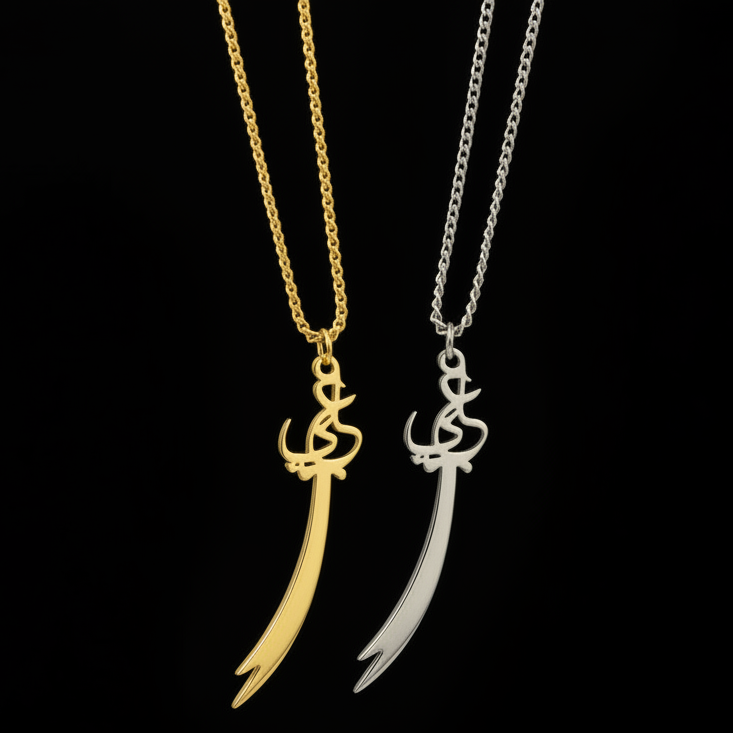ALI (A.S) NAME ZULFIQAR SWORD PENDANT NECKLACE