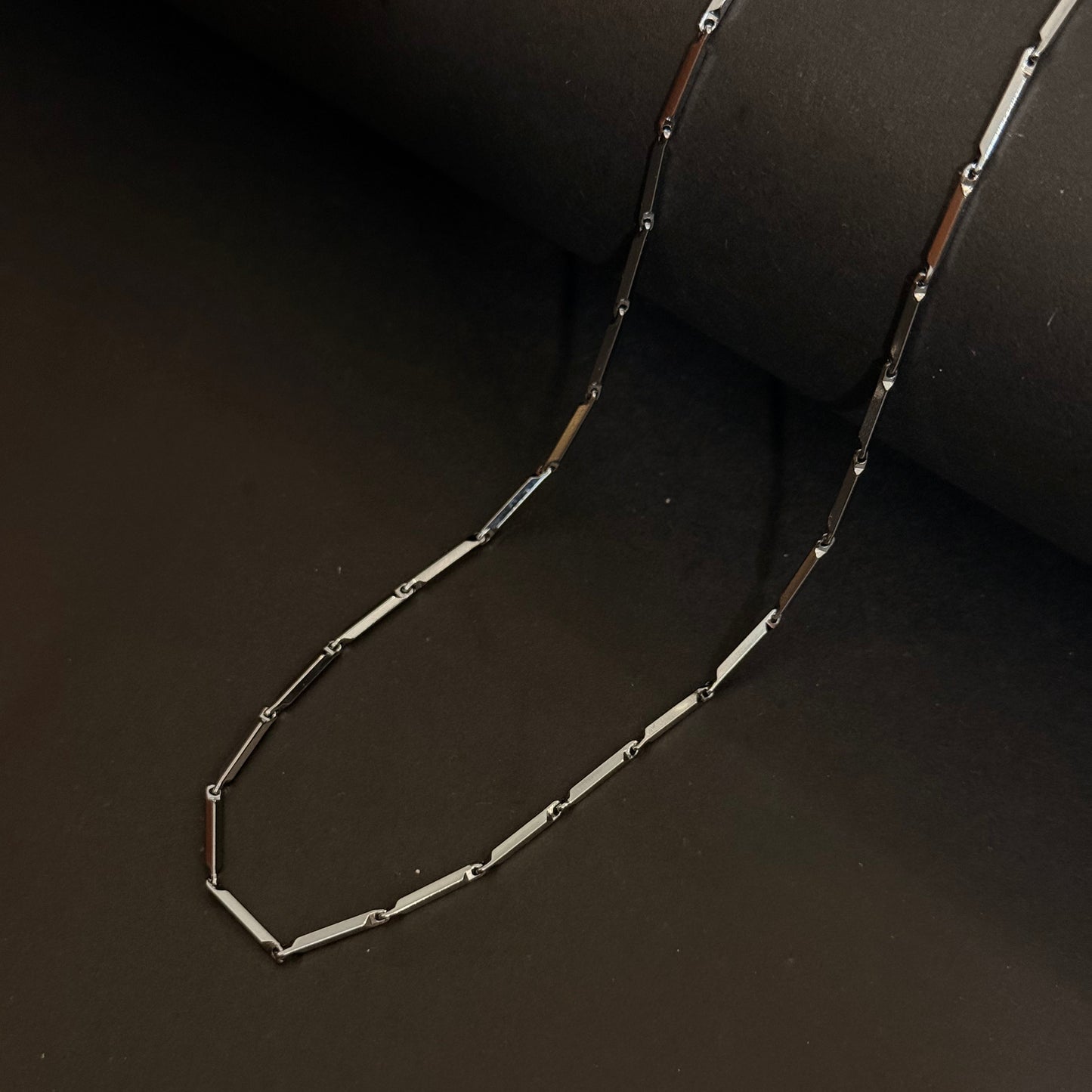 Facet Link Chain Necklace - Stainless Steel - 20 Inches