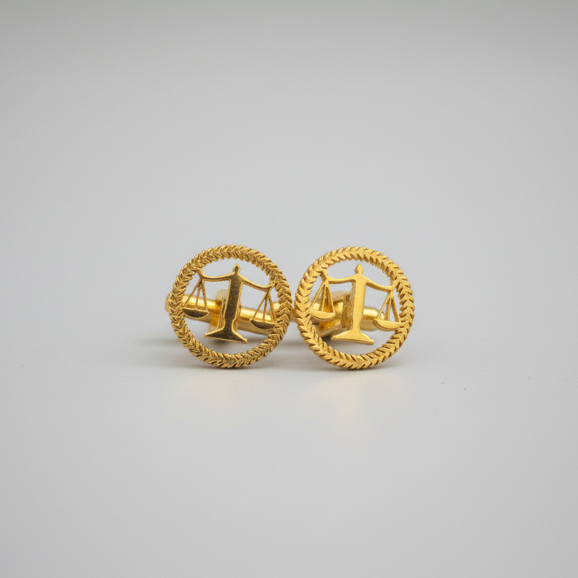 Round Legal Emblem Cufflinks for Advocates