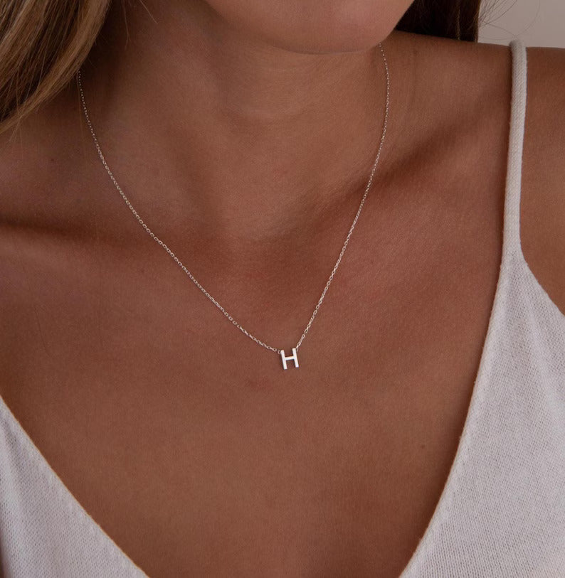 Dainty Initial Tiny Alphabet Chain Necklace For Women