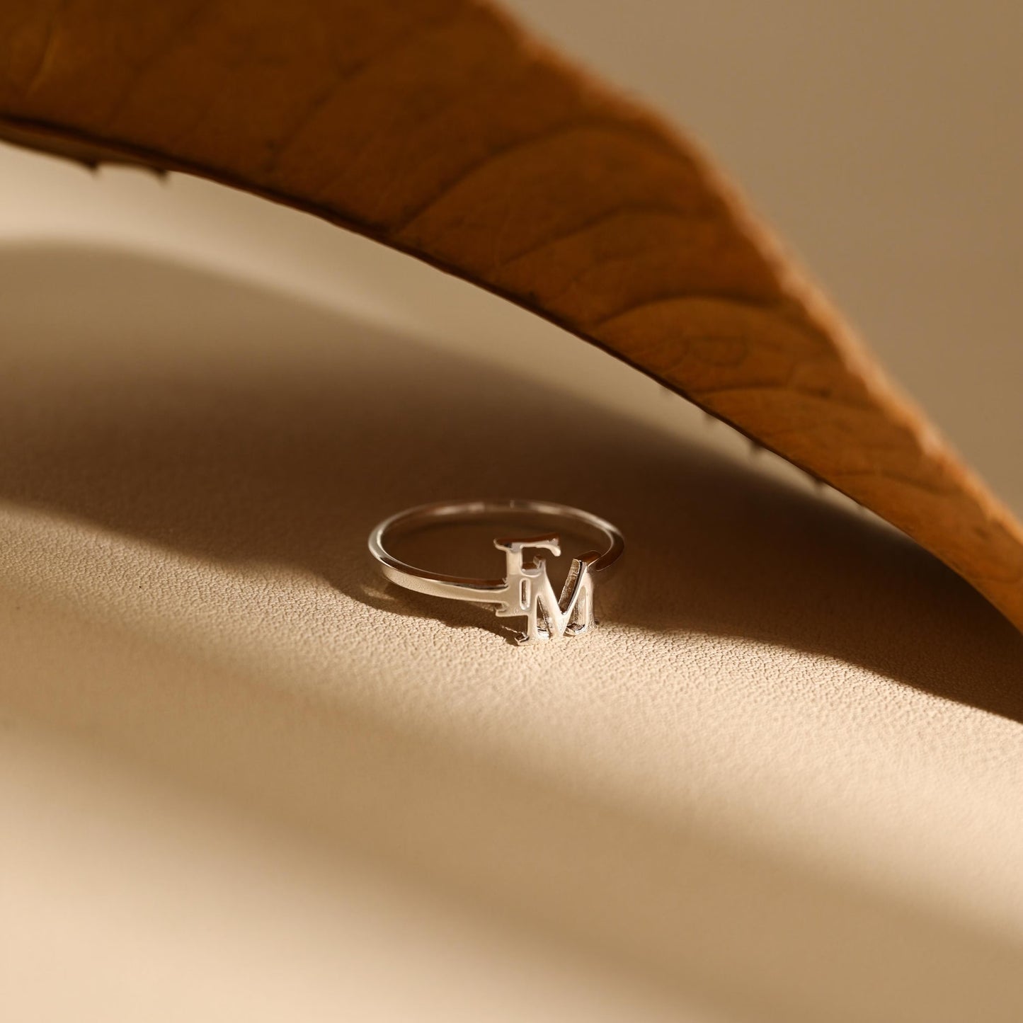 Interlocked Initials Alphabet Minimalist Ring For Women