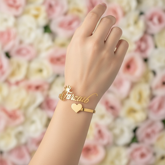 Candle Script Queen Name Bangle