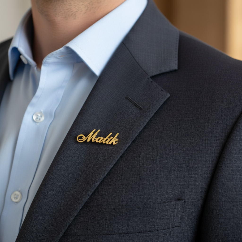 Classic Men Personalized Name Lapel Pin For Men
