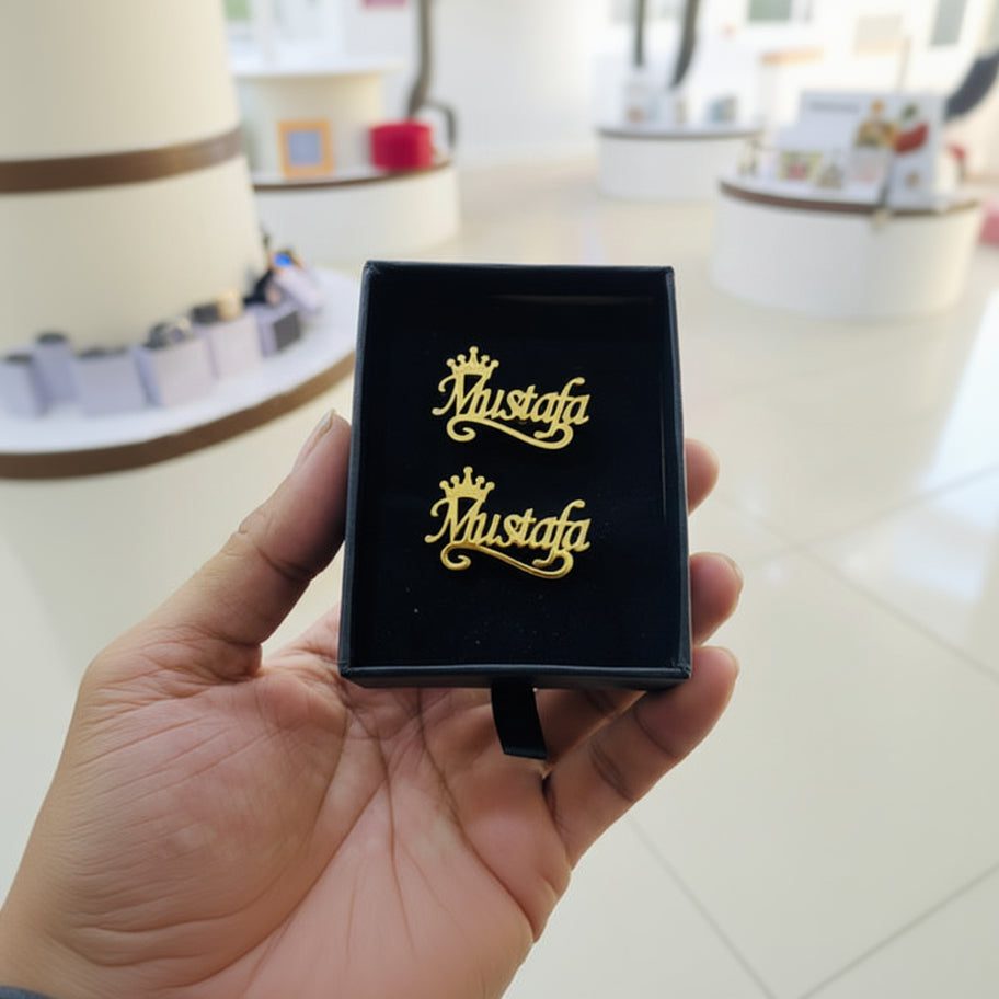 Crown Motif Cufflinks Pair For Men
