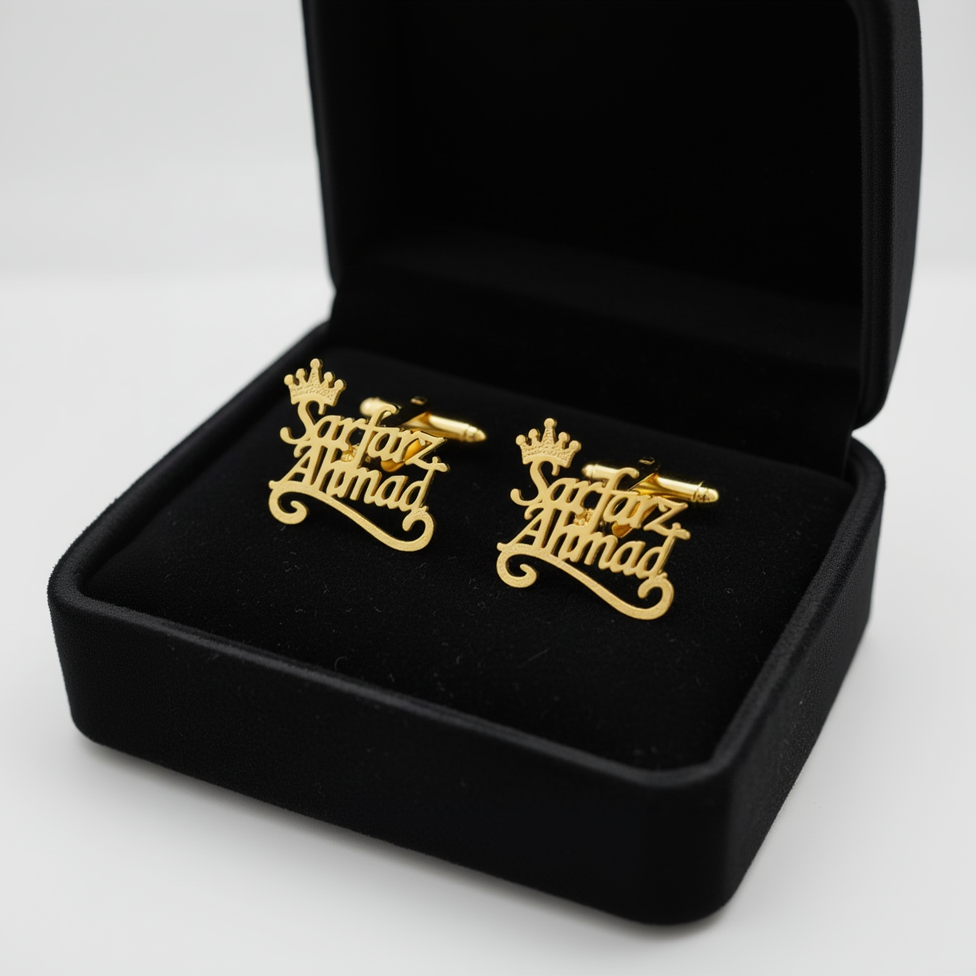 Crown Motif Cufflinks Pair For Men