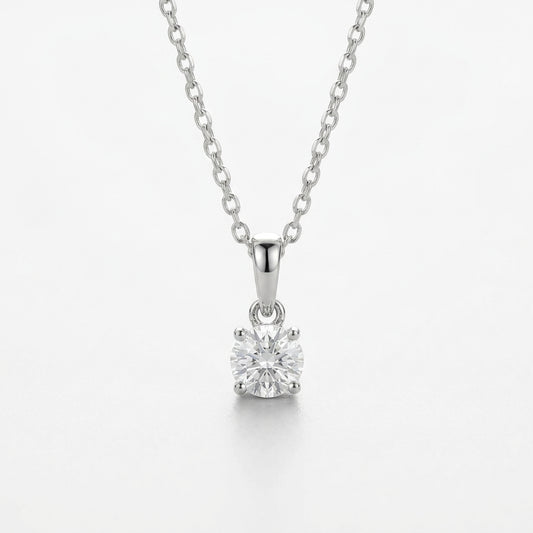 Rhodium Plated Cubic Zirconia Solitaire Necklace – Tarnish Proof