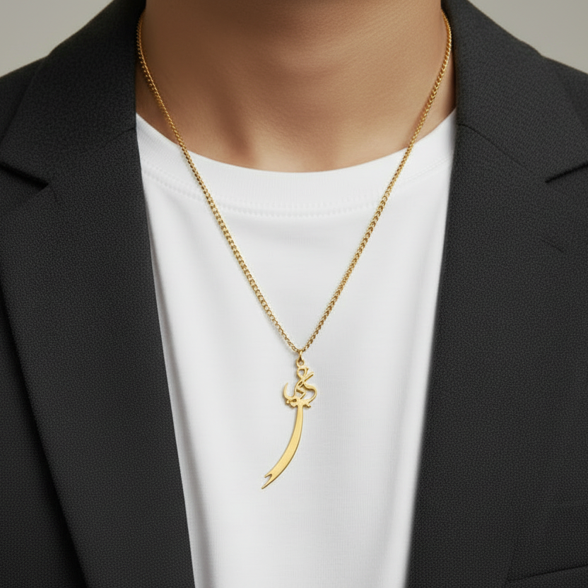 ALI (A.S) NAME ZULFIQAR SWORD PENDANT NECKLACE