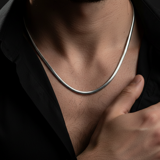 Snake Chain Necklace - Stainless Steel - 20 Inches