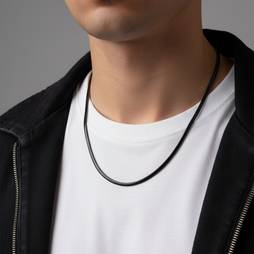 Snake Chain Necklace - Stainless Steel - 20 Inches