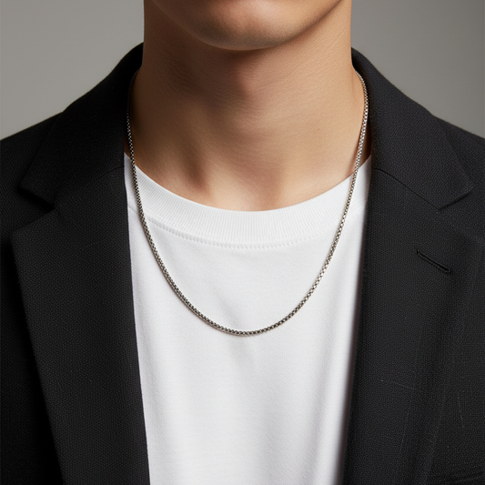 Venetian Chain Necklace - Stainless Steel - 20 Inches