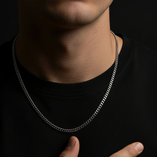 Curb Chain Necklace - Stainless Steel - 20 Inches