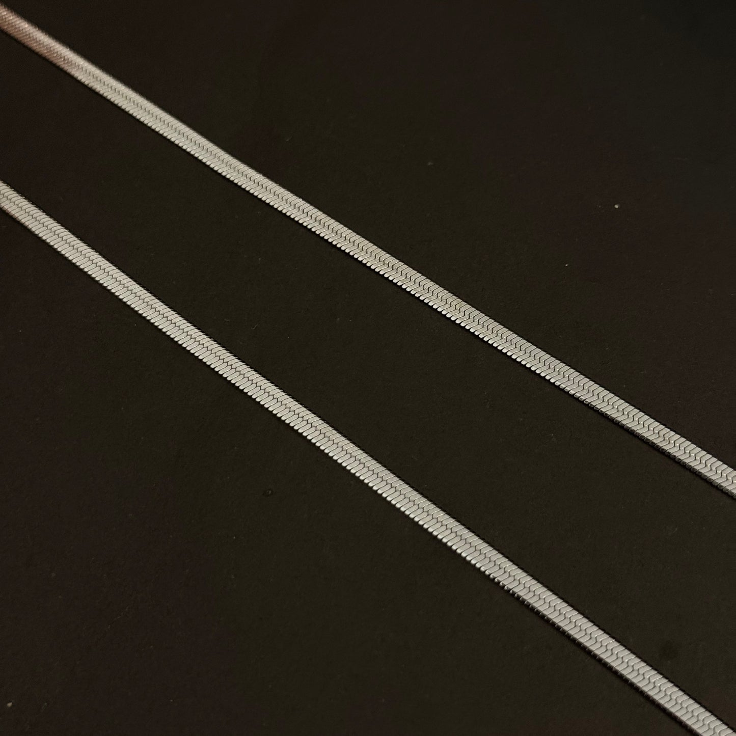 Herring Bone Chain Necklace - Stainless Steel - 20 Inches