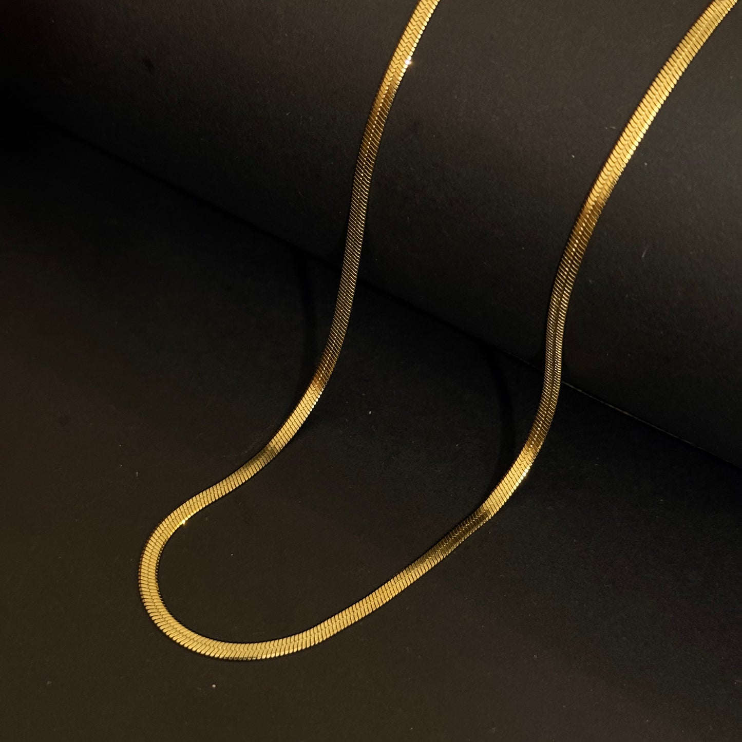 Herring Bone Chain Necklace - Stainless Steel - 20 Inches