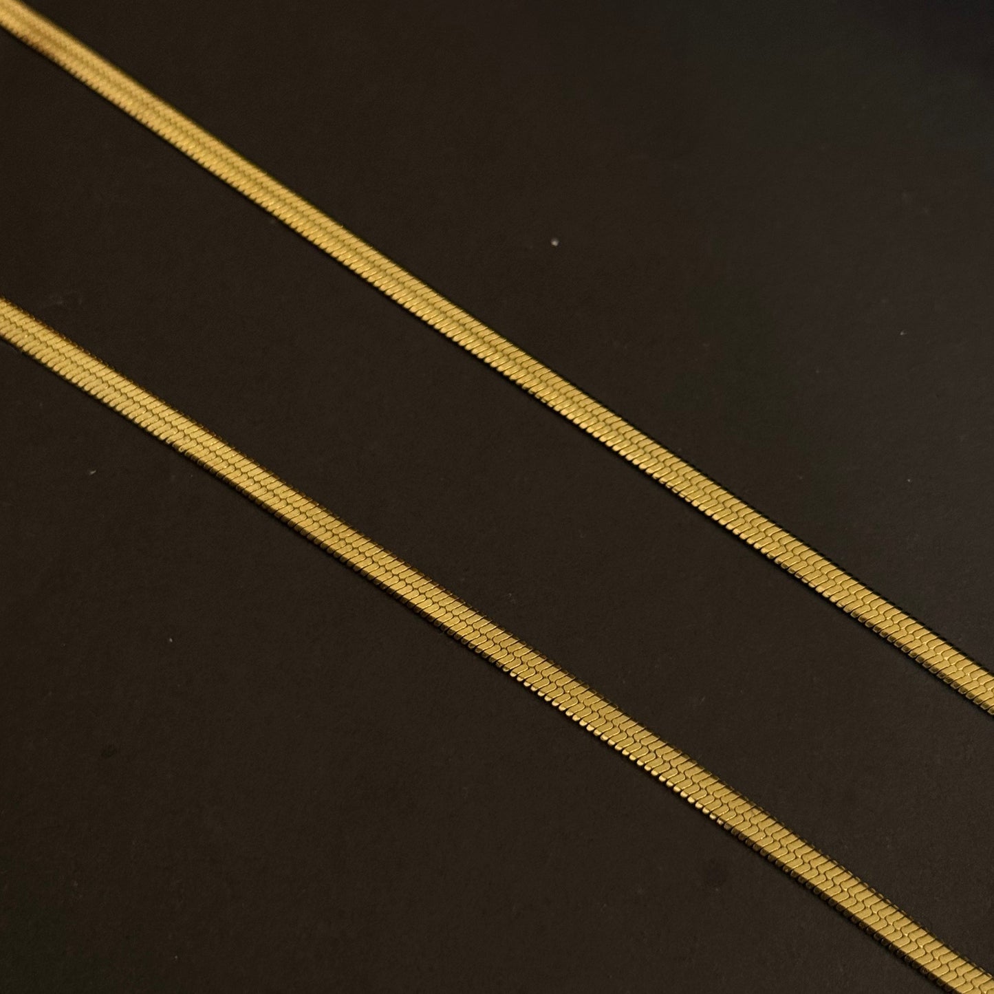 Herring Bone Chain Necklace - Stainless Steel - 20 Inches