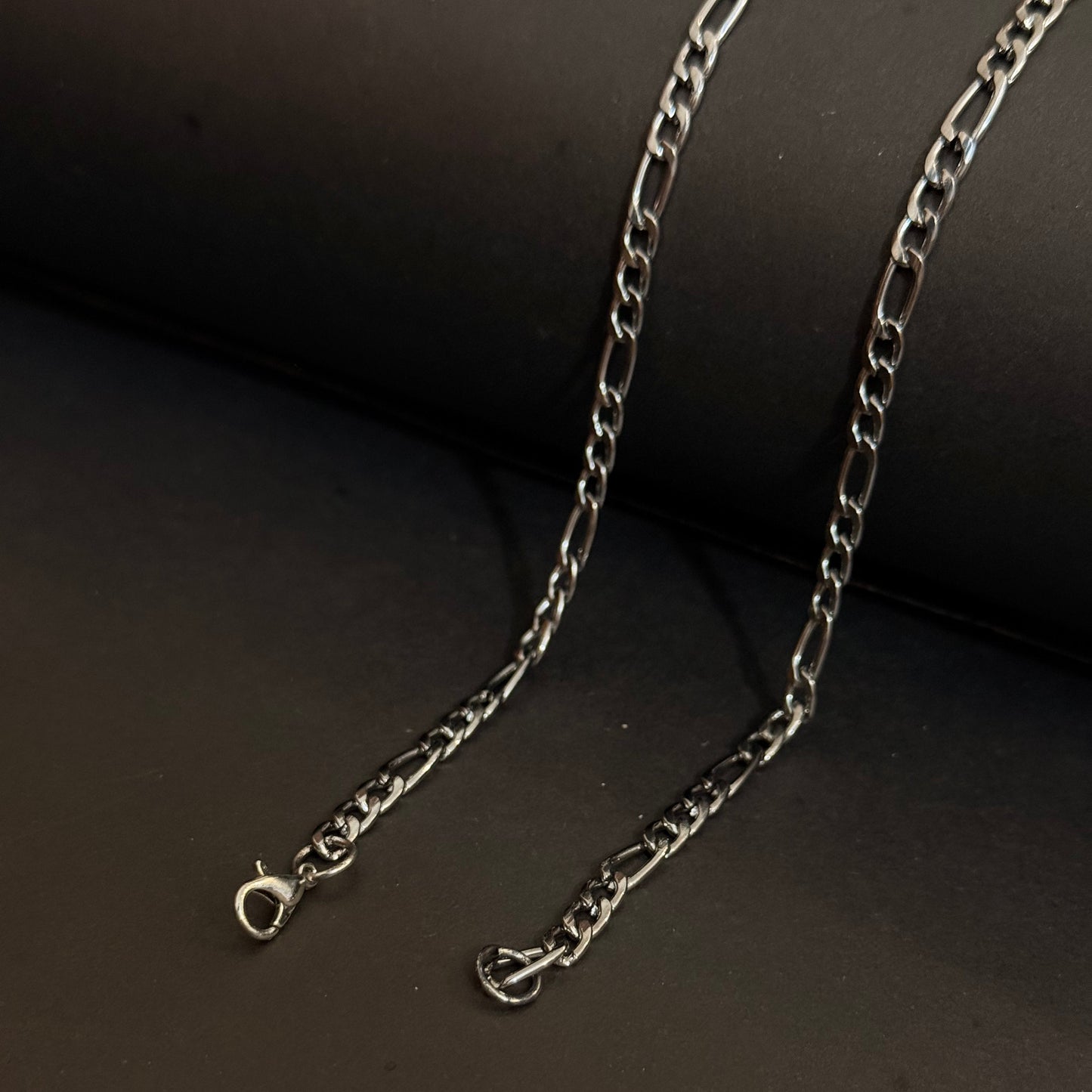 Figaro 3MM Chain Necklace - Stainless Steel - 20 Inches