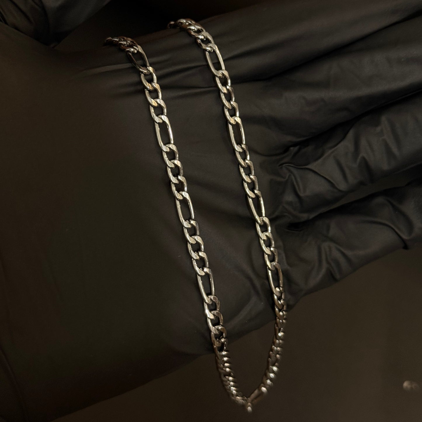 Figaro 3MM Chain Necklace - Stainless Steel - 20 Inches