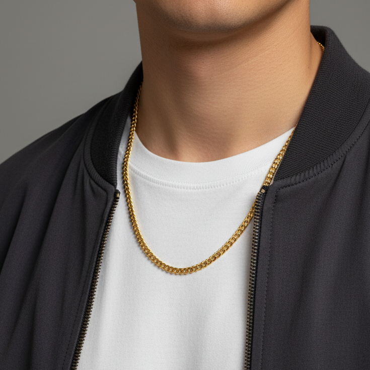 Curb Chain Necklace - Stainless Steel - 20 Inches