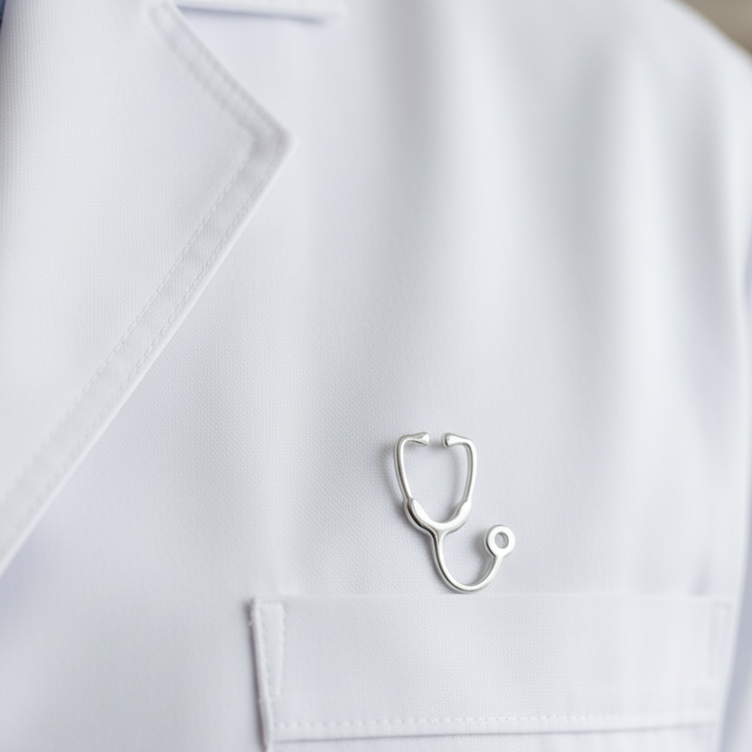 Stethoscope Medical Brooch – Premium Doctor Badge
