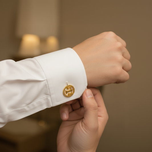 Round Legal Emblem Cufflinks for Advocates