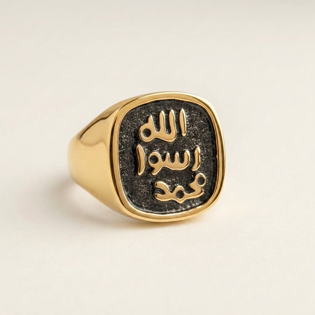 Mohr-e-Nabwi Ring For Men - Real Gold Plated