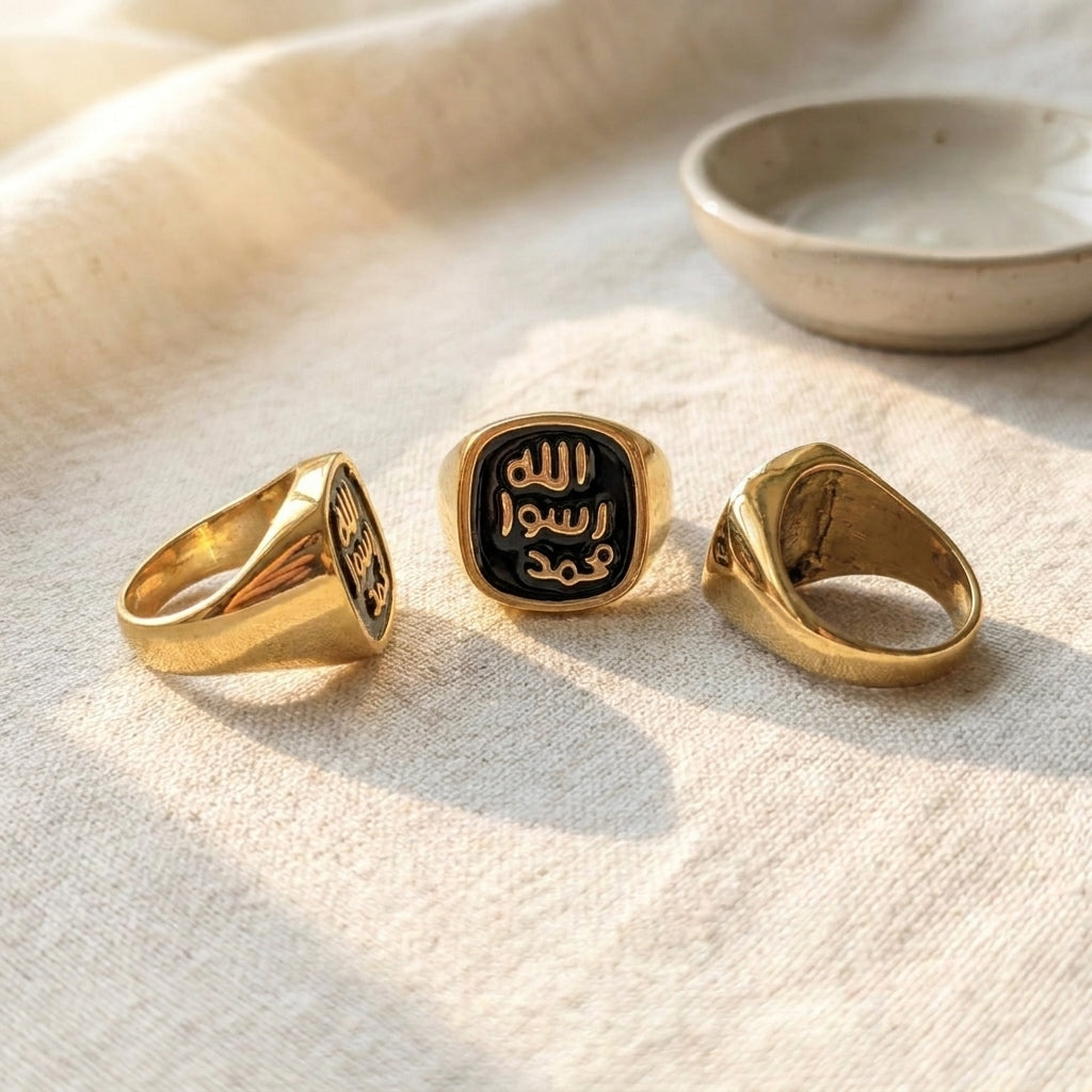 Mohr-e-Nabwi Ring For Men - Real Gold Plated