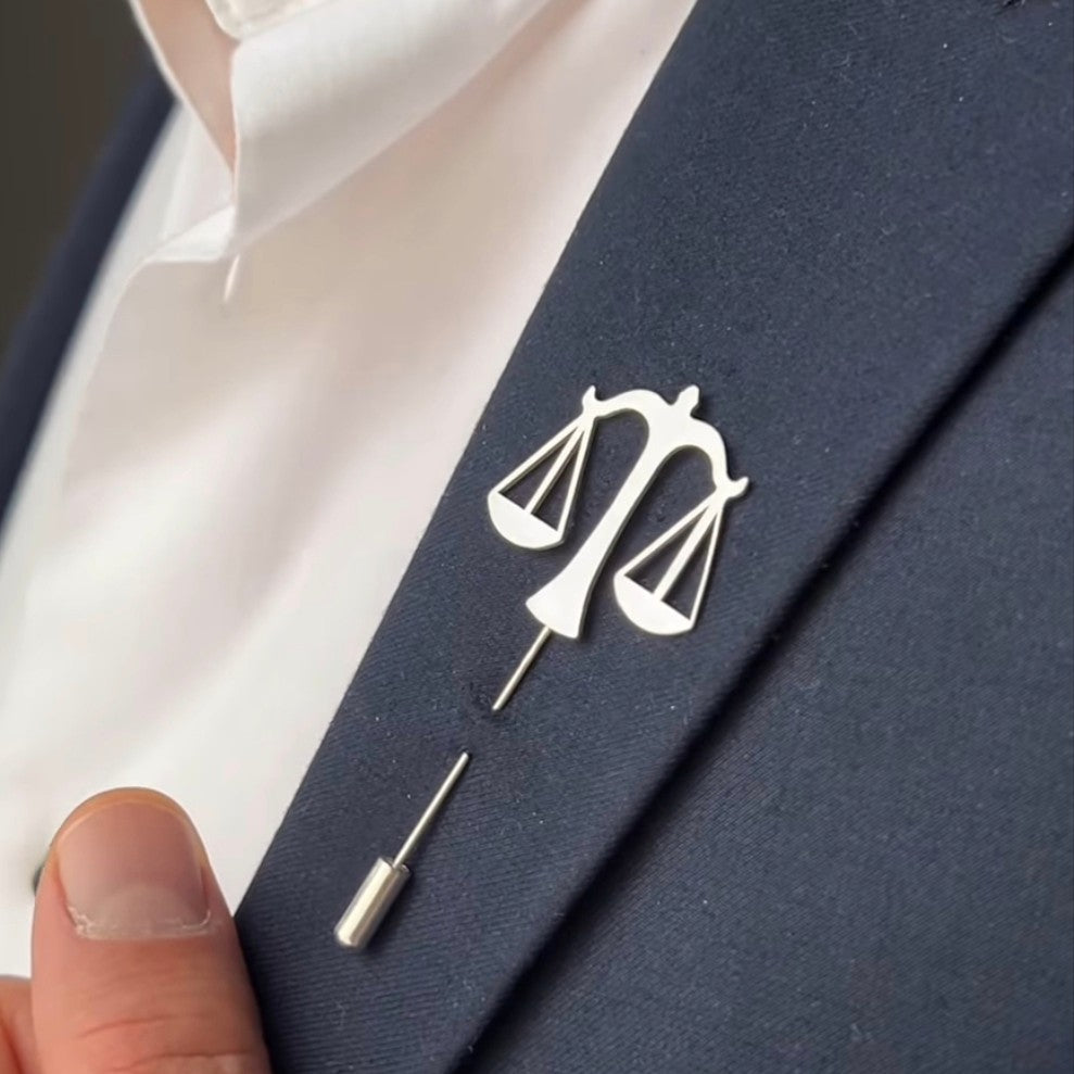 Scale of Justice Badge for Advocates (Long Pin)