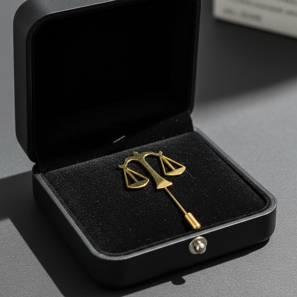 Scale of Justice Badge for Advocates (Long Pin)