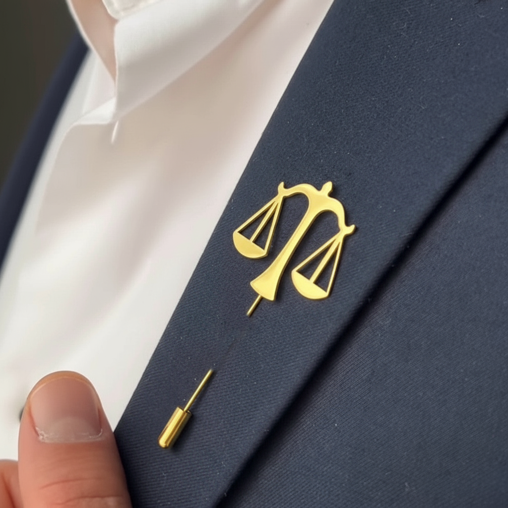 Scale of Justice Badge for Advocates (Long Pin)