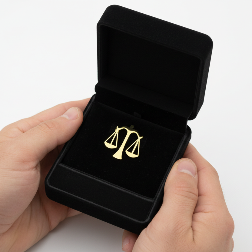 Scale of Justice Badge for Advocates (Short Pin)