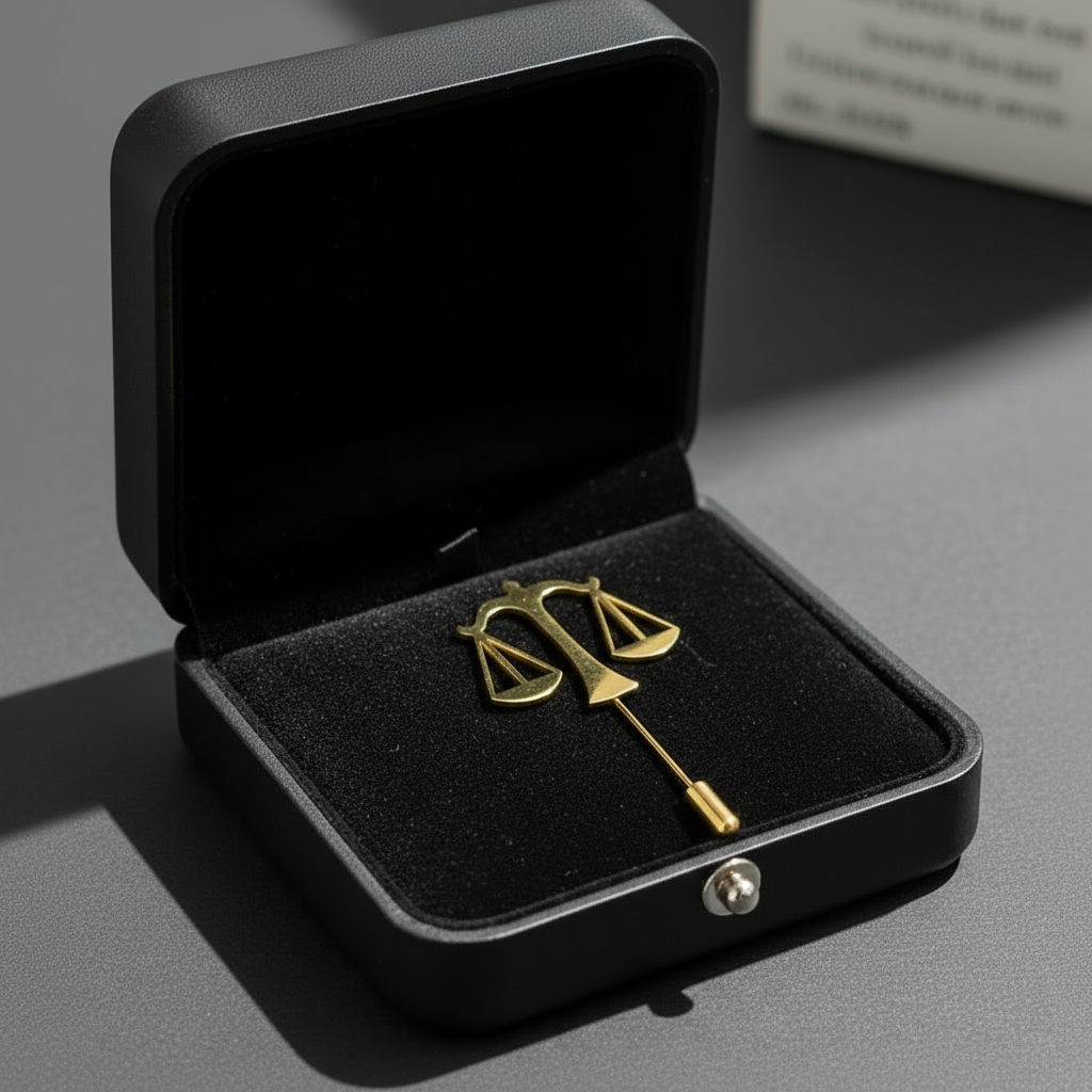 Scale of Justice Badge for Advocates (Long Pin)