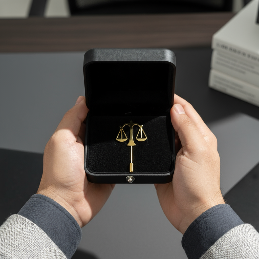 Scale of Justice Badge for Advocates (Long Pin)