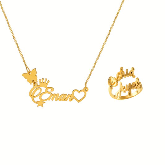 Bundle of 2 Custom Name Necklace & Ring