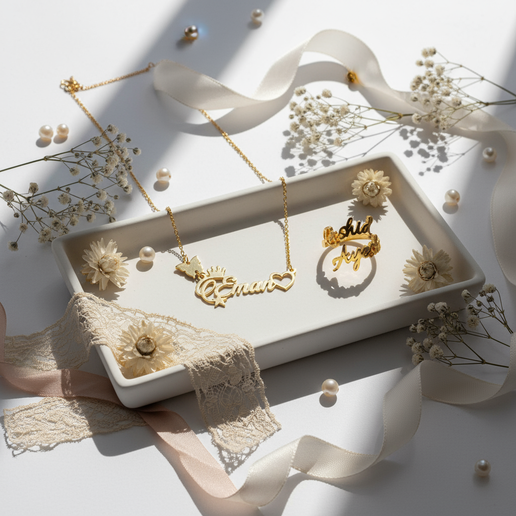 Bundle of 2 Custom Name Necklace & Ring