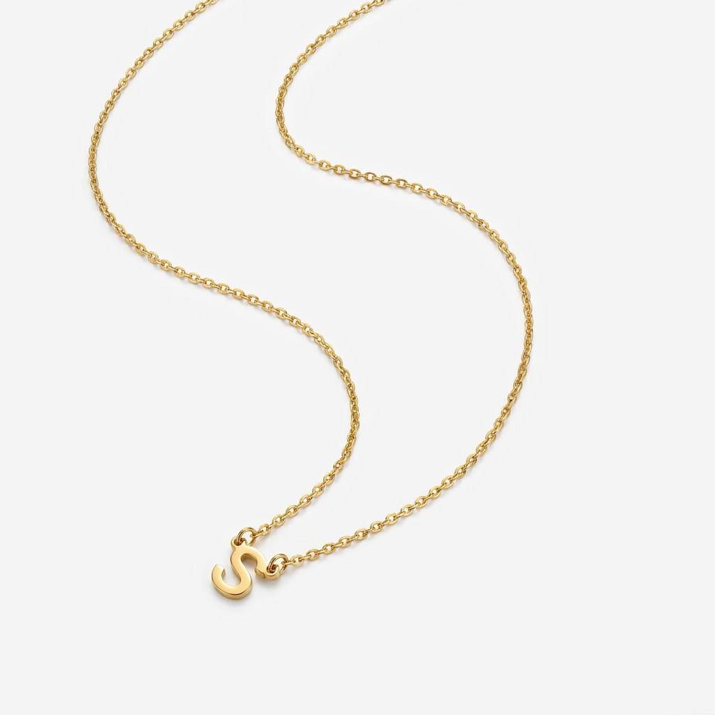 Dainty Initial Tiny Alphabet Chain Necklace For Women - 24K Gold plated - Tarnish Proof