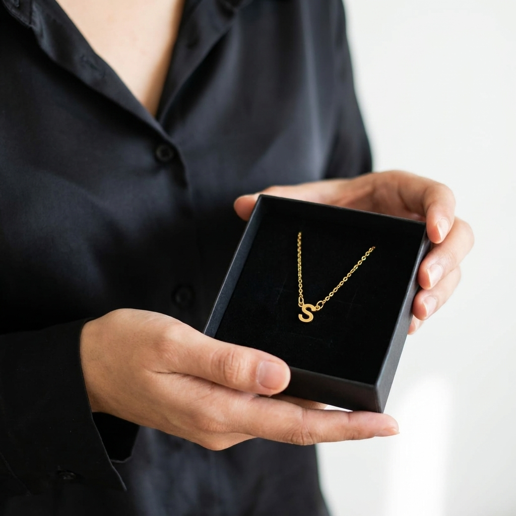 Dainty Initial Tiny Alphabet Chain Necklace For Women - 24K Gold plated - Tarnish Proof