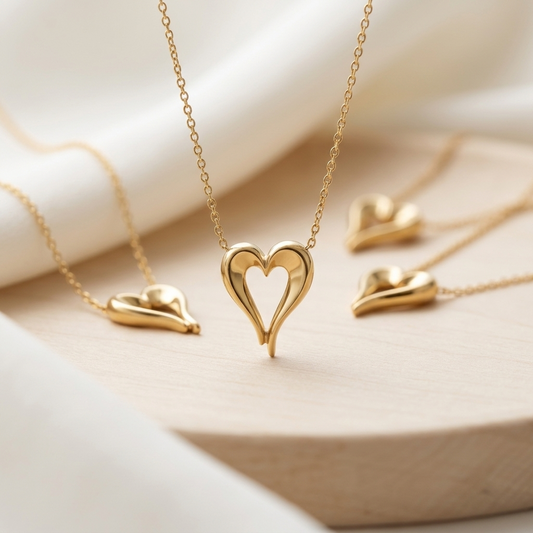 18K Gold-plated Minimal Gold Open Heart Pendant | Tarnish-Proof
