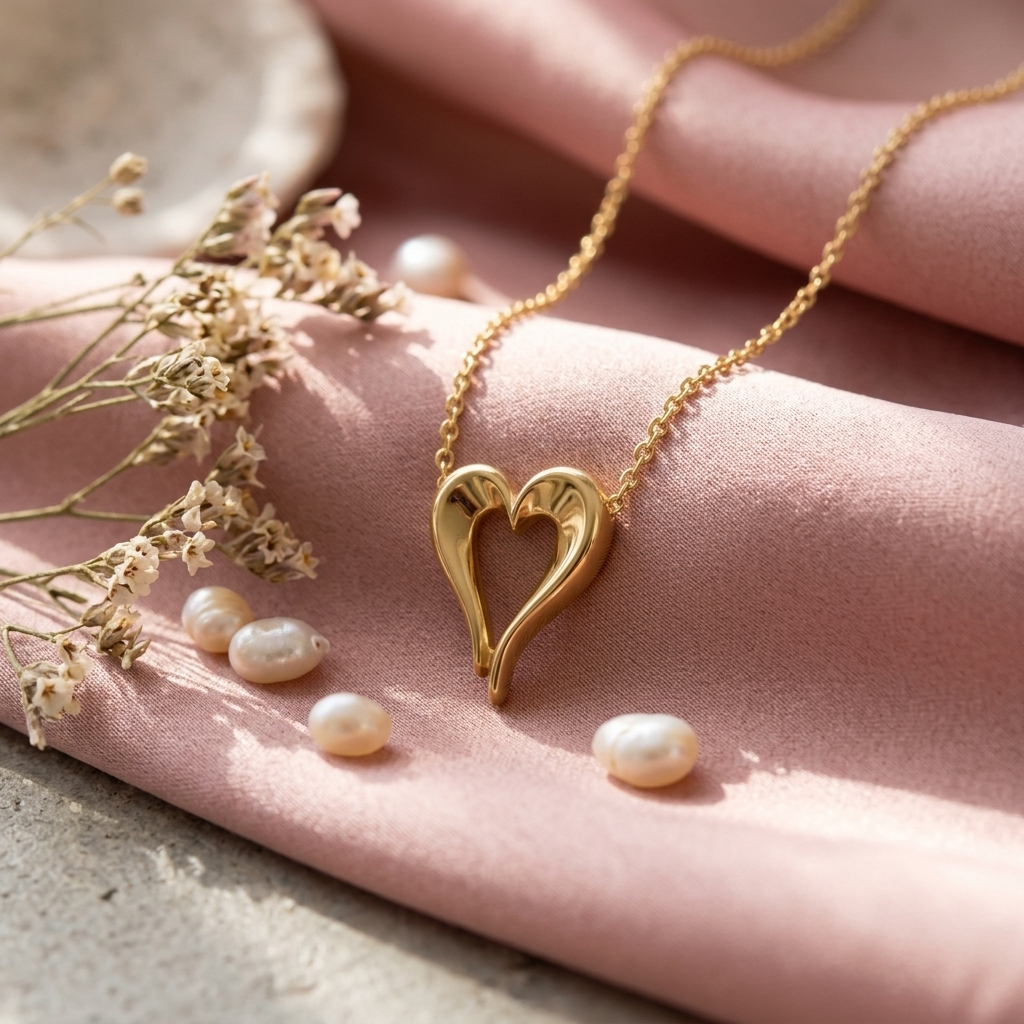 18K Gold-plated Minimal Gold Open Heart Pendant | Tarnish-Proof