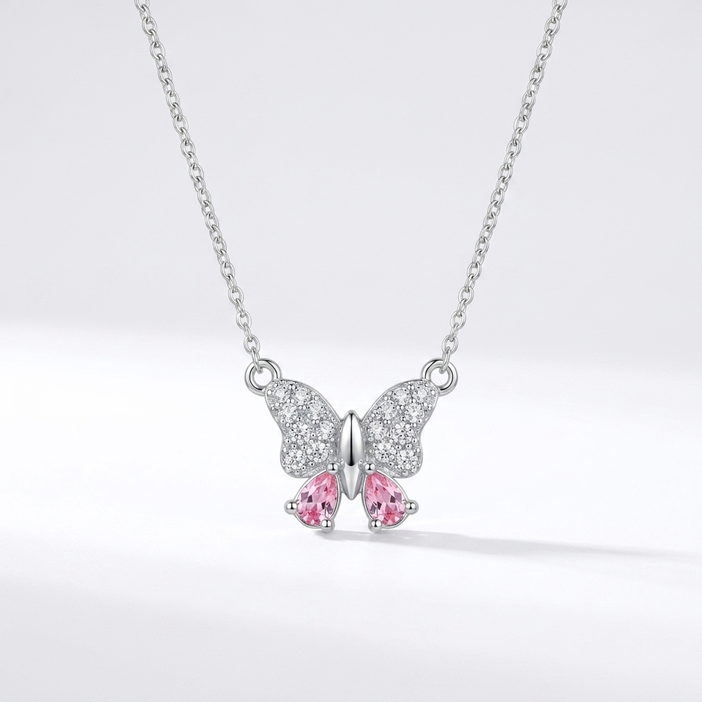 Blush Butterfly Necklace | Tarnish-Proof