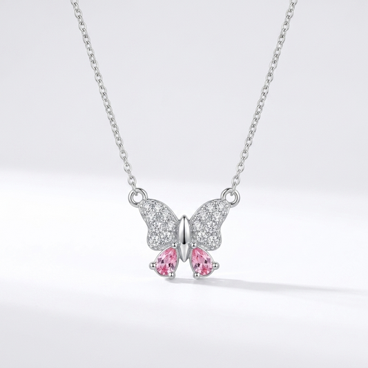 Blush Butterfly Necklace | Tarnish-Proof