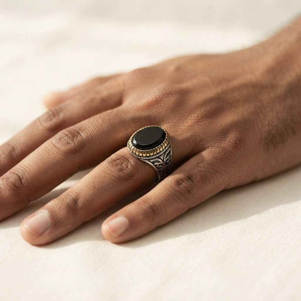 Royal Black Stone Men's Ring