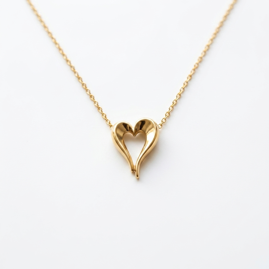 18K Gold-plated Minimal Gold Open Heart Pendant | Tarnish-Proof