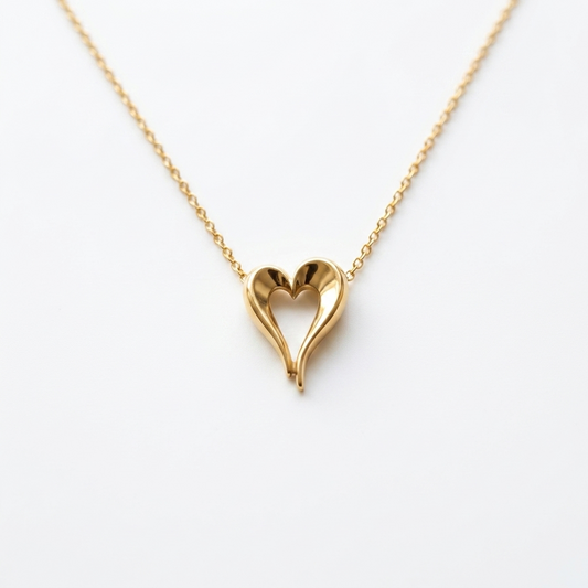 18K Gold-plated Minimal Gold Open Heart Pendant | Tarnish-Proof