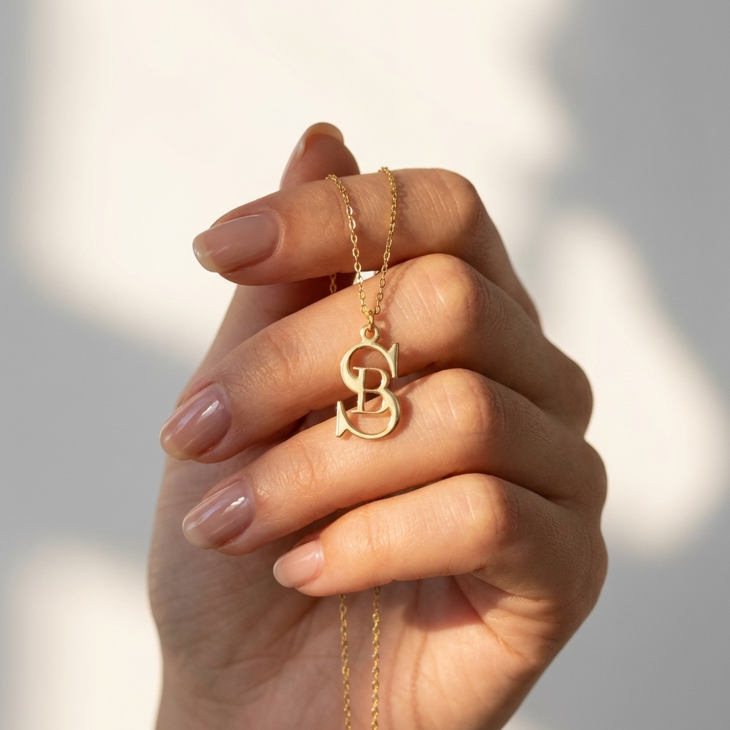Inter Initial Chain Tiny Alphabet Couple Necklace For Women - Chain Size 18 Inches