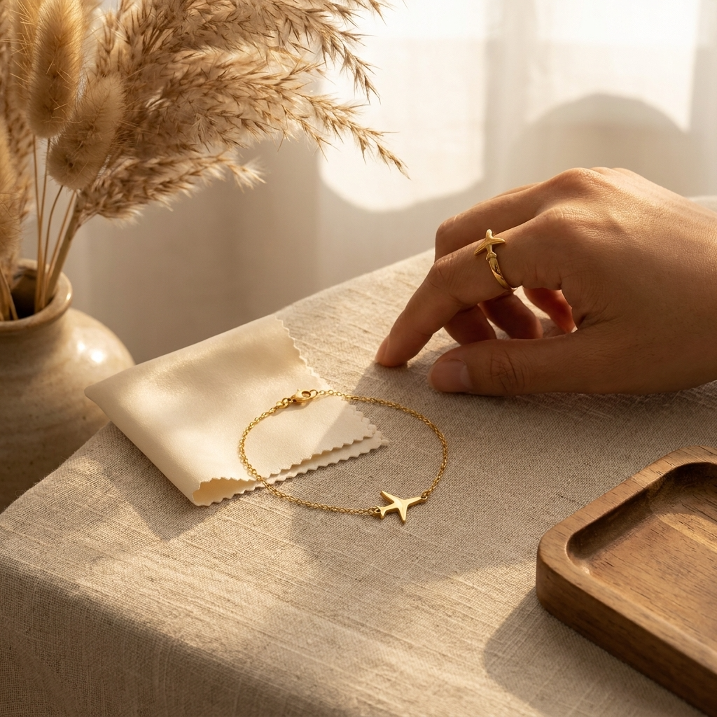 Dainty Airplane Bracelet For Women - 18K Gold Plated ✈