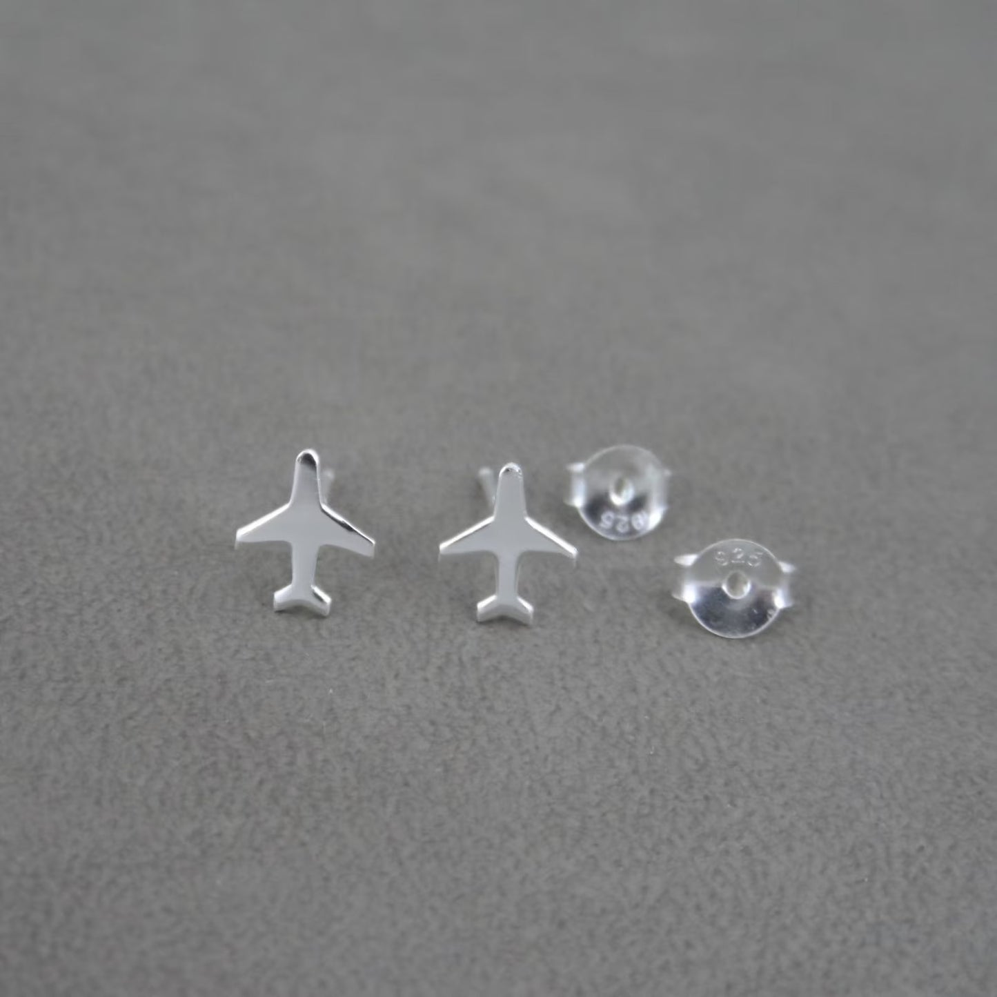 Minimal Airplane Stud Earrings For Women - 18K Gold Plated