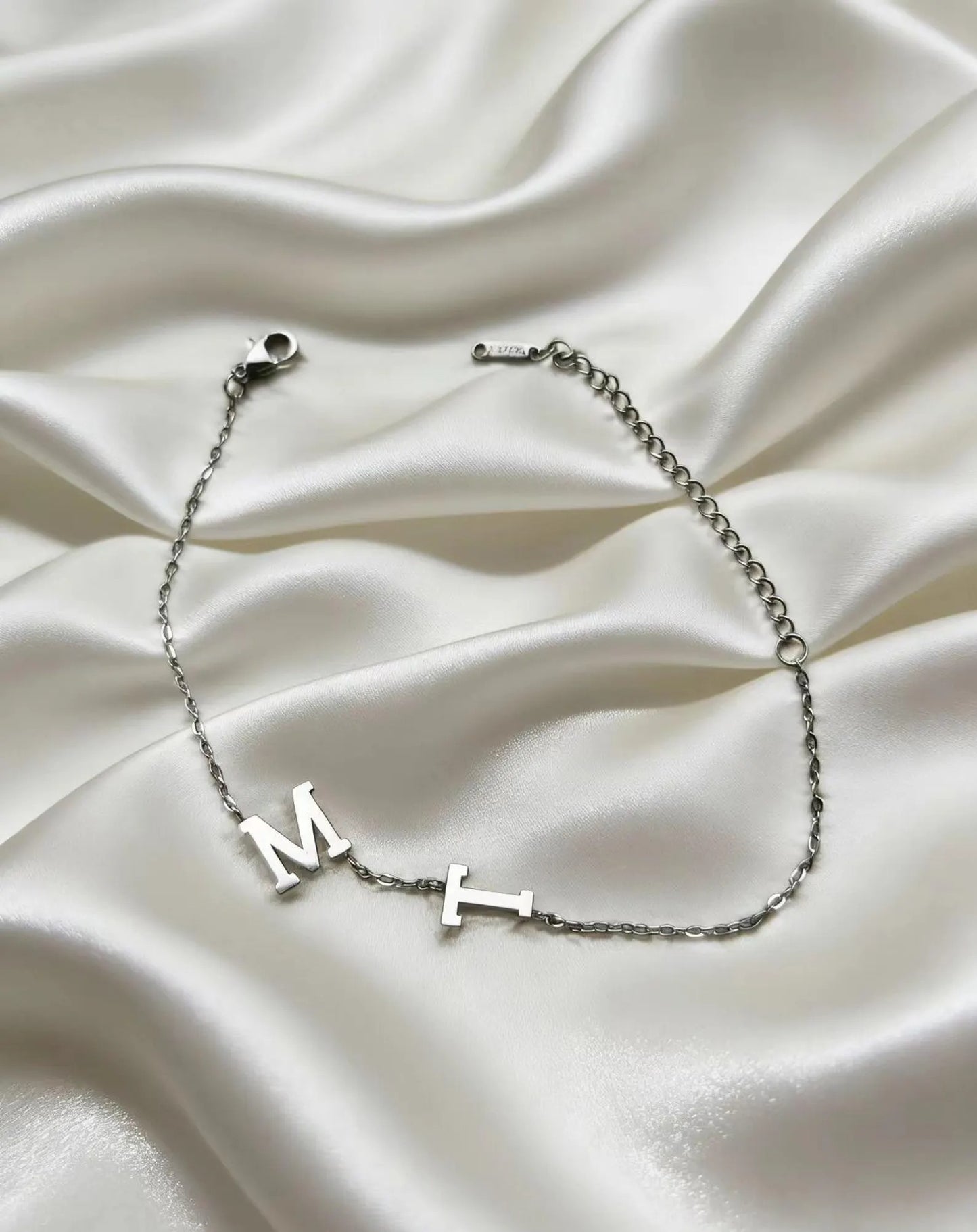 Single Initial Tiny Alphabet Chain Bracelet For Women