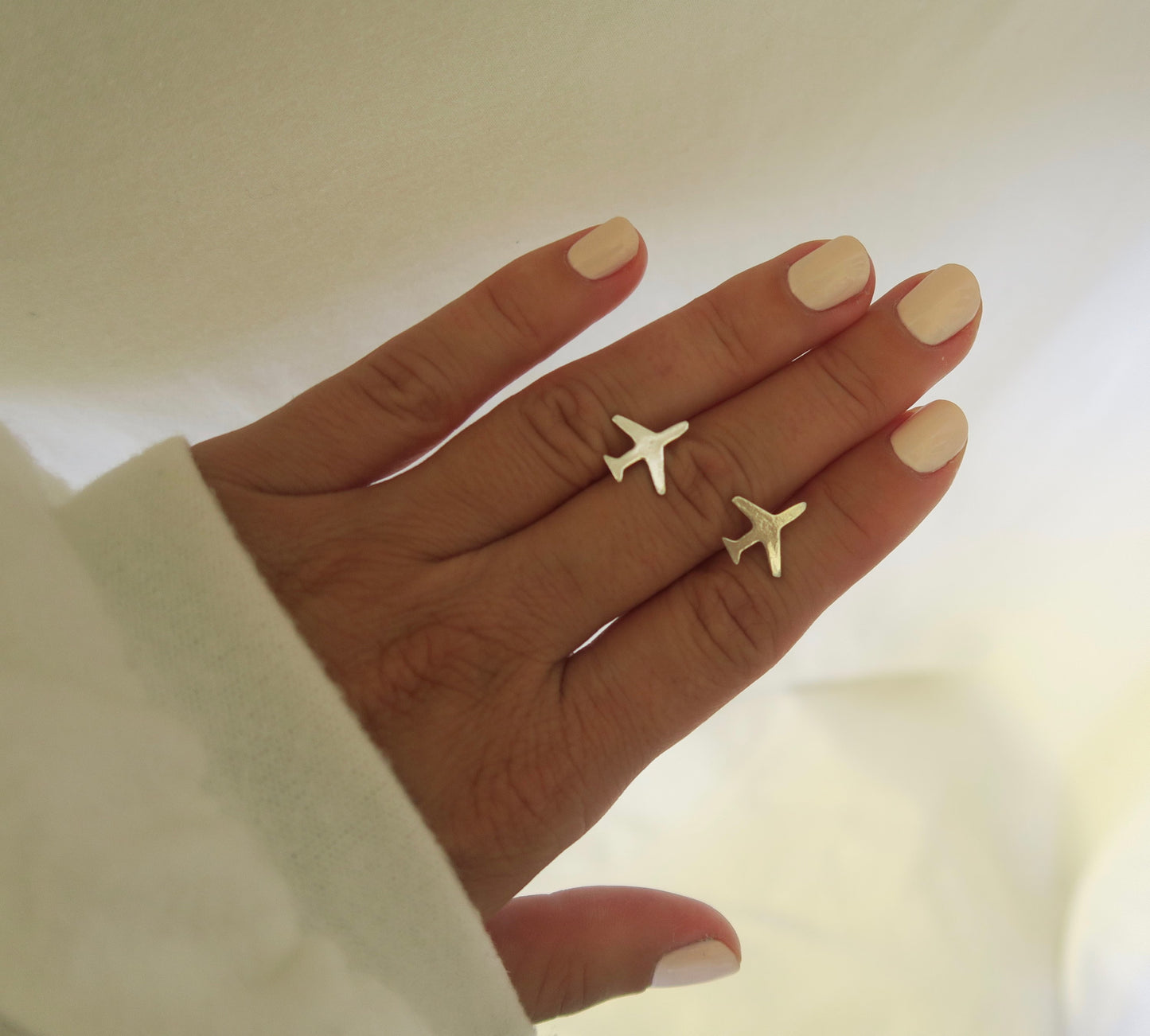 Minimal Airplane Stud Earrings For Women - 18K Gold Plated