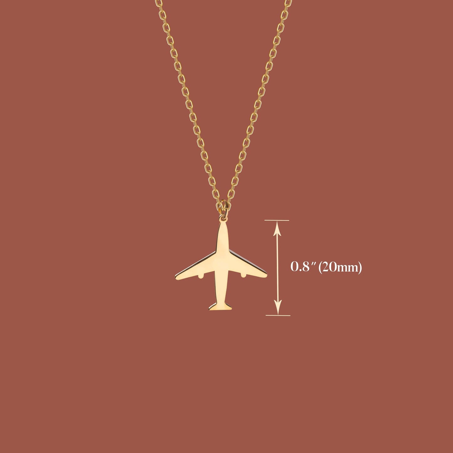 18K Gold Plated Dainty Charm Airplane Necklace For Women
