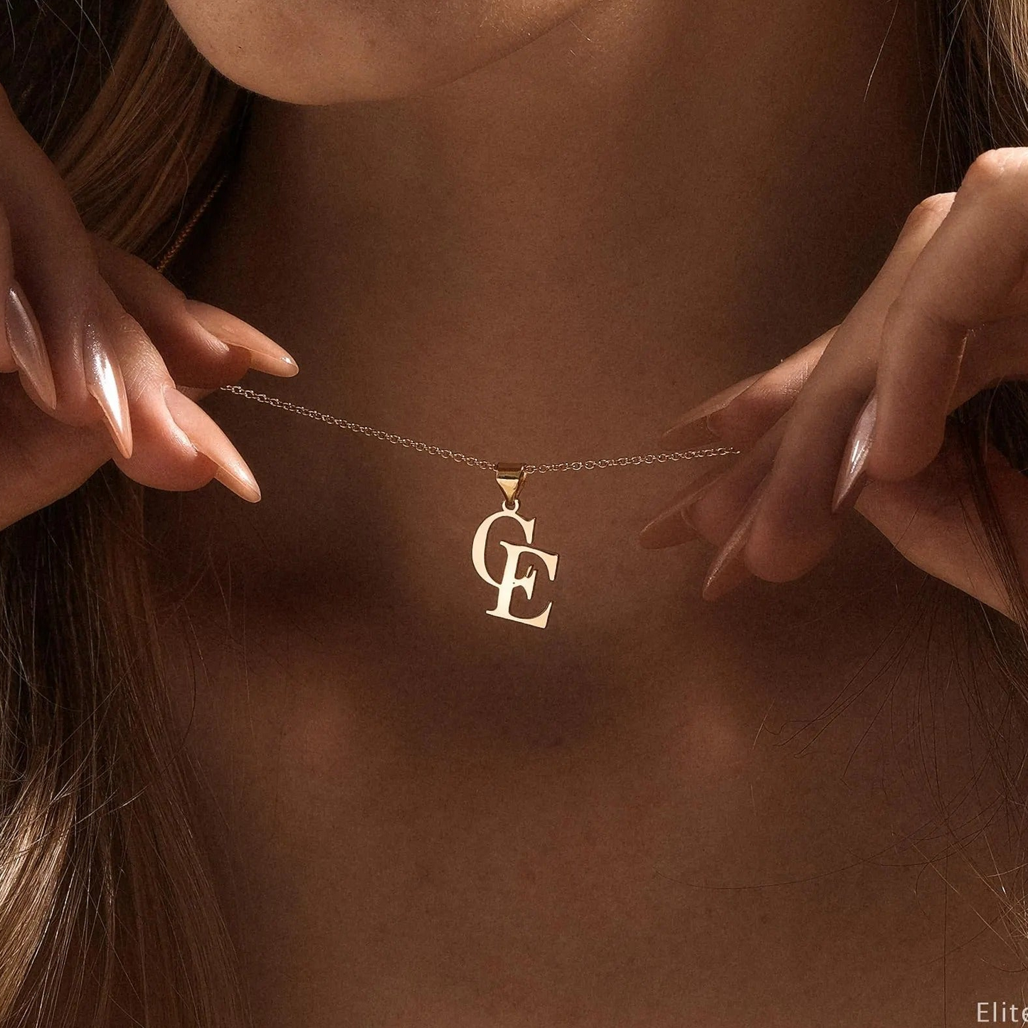 Intertwined Alphabet Initial Necklace For Women