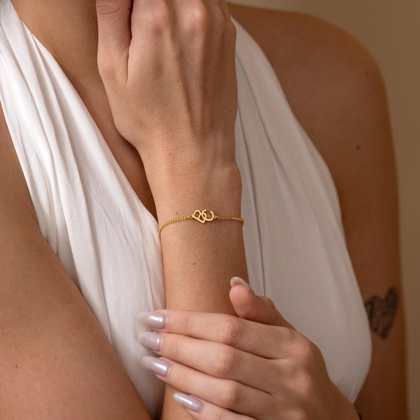 Interlocked Initials Alphabet Chain Bracelet For Women